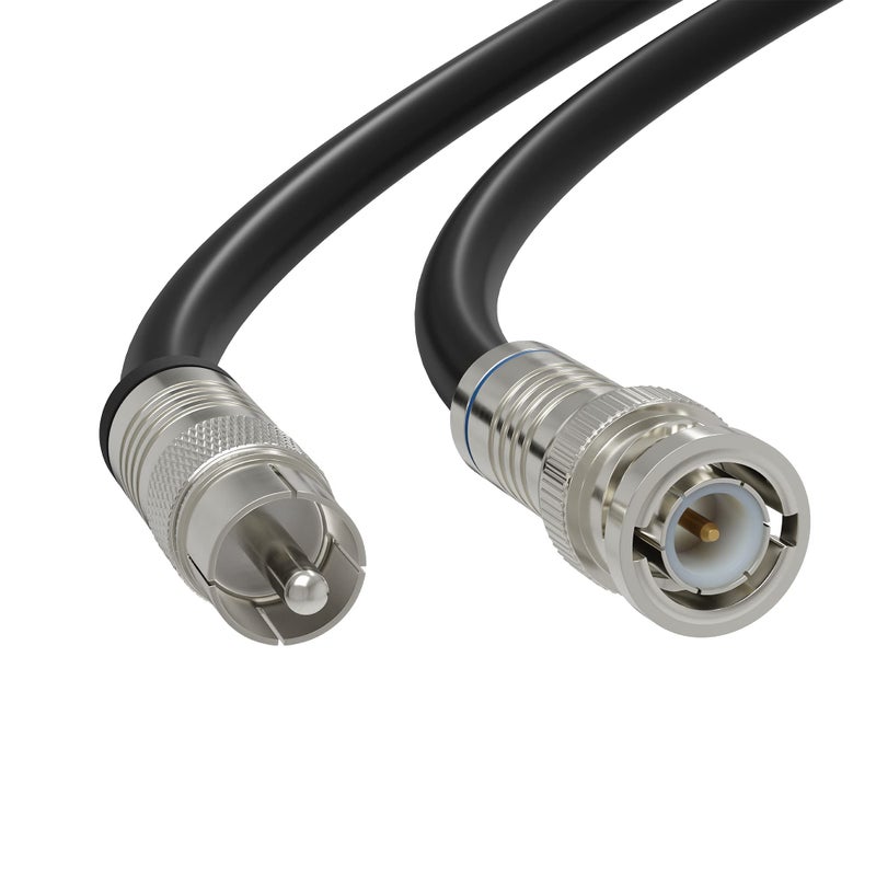 THE CIMPLE CO 25 FT BNC to RCA RG6 Cable - Male BNC to Male RCA Cable - 75 Ohm Coaxial, 50/75 Ohm Connectors, SDI, HD-SDI, CCTV, Camera - Black, 25 ft (7 Meters) - Image 1